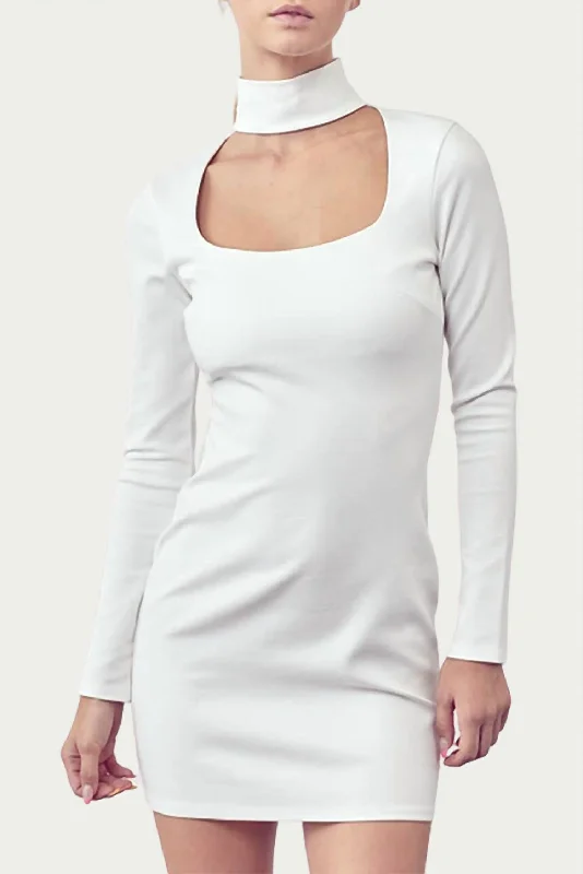 Your Discount is Waiting!Cutout Crepe Mini Dress In White