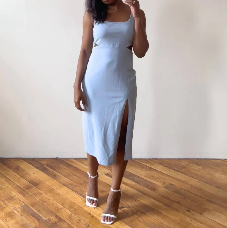 Lowest Prices Guaranteed!Cutout Midi Dress In Light Blue