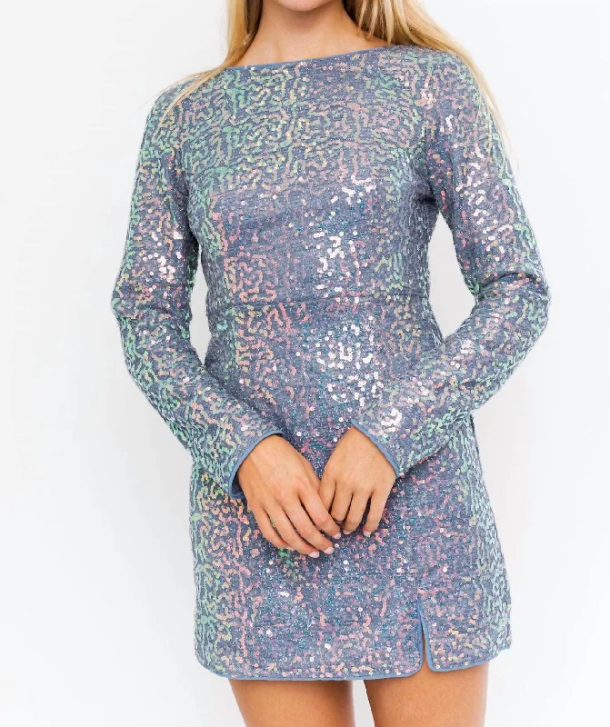 Unbeatable Prices!Deserei Sequin Mini Dress In Dusty Blue