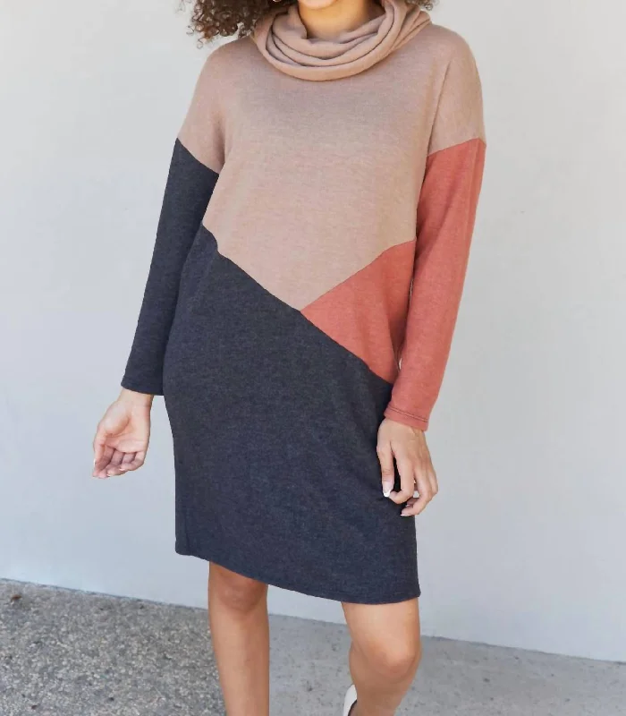 Special Discounts Inside!Diagonal Color Block Mini Dress In Multi