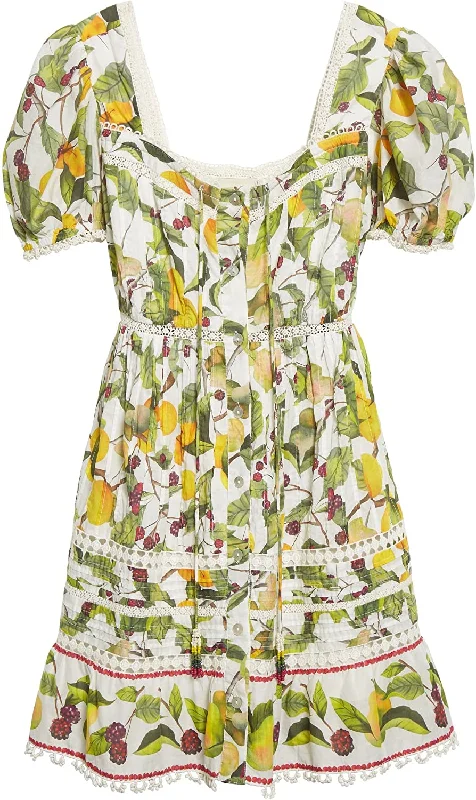 Flash Sale – Act Fast!Farm Rio Women Fruit Orchard Puff Sleeve Cotton Mini Dress