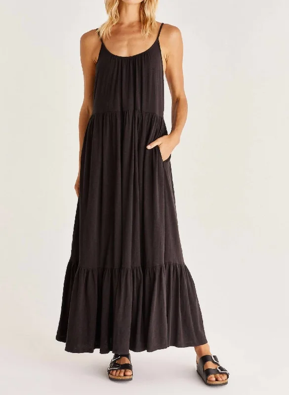 Enjoy Huge Discounts Now!Lido Slub Midi Dress In Black