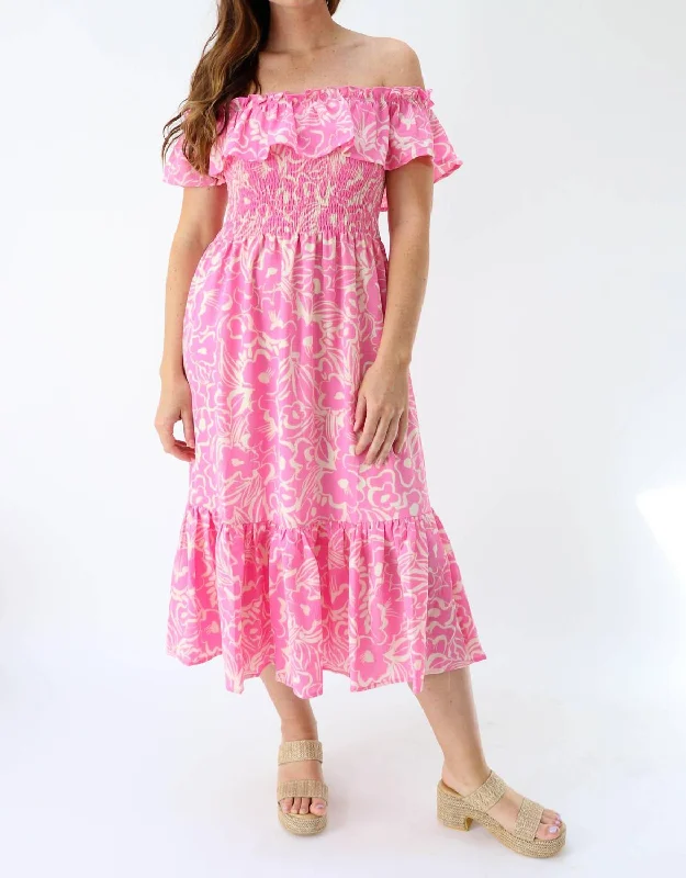 Biggest Sale of the Season!Malia Midi Dress In Pink