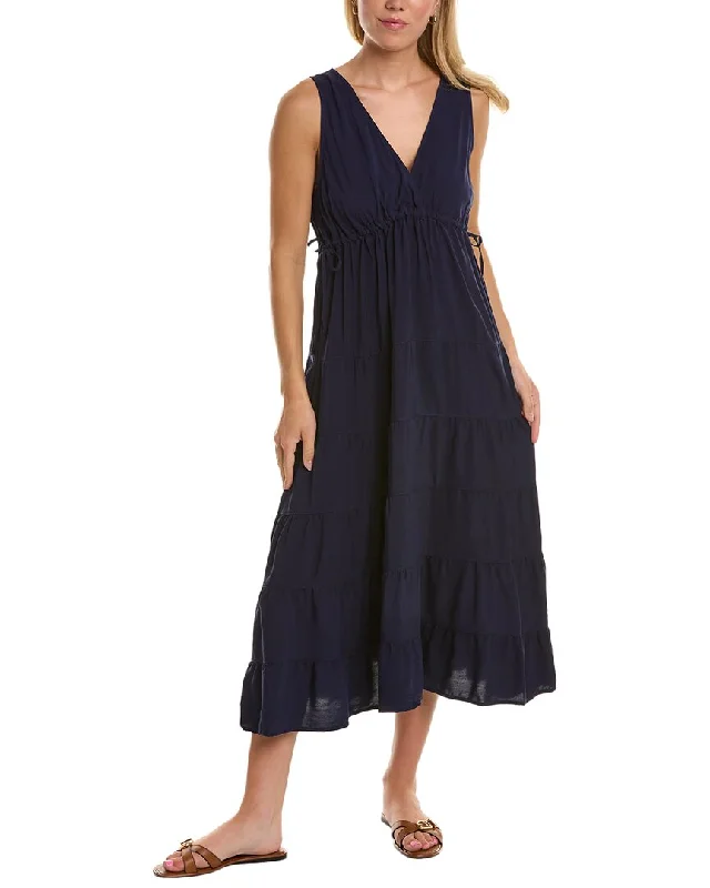 Shop Now and Save!Max Studio V-Neck Tiered Midi Dress