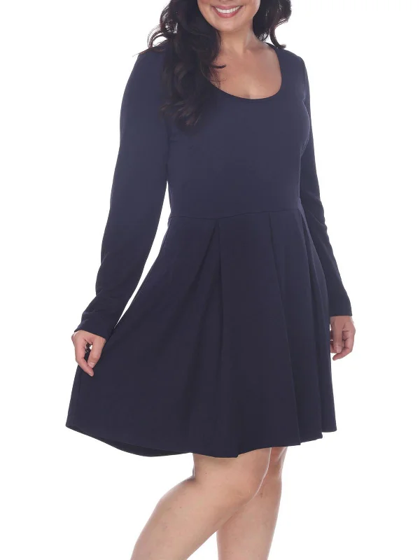 Instant Savings Await!Plus Jenara Womens Pleated Short Mini Dress