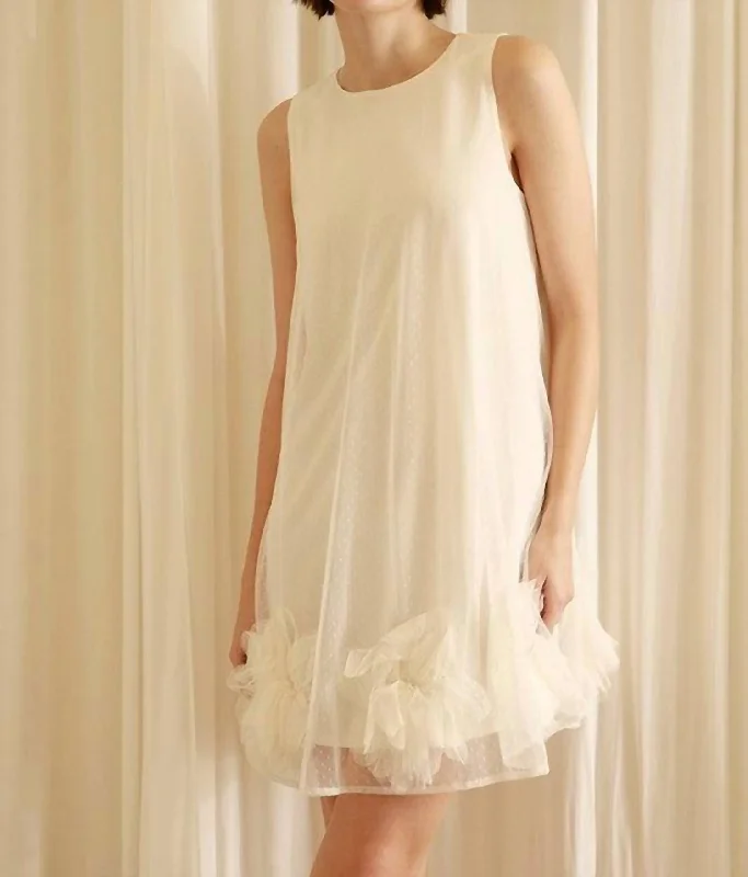 The Best Offers Are Here!Swiss Dot Trapeze Mini Dress In Cream