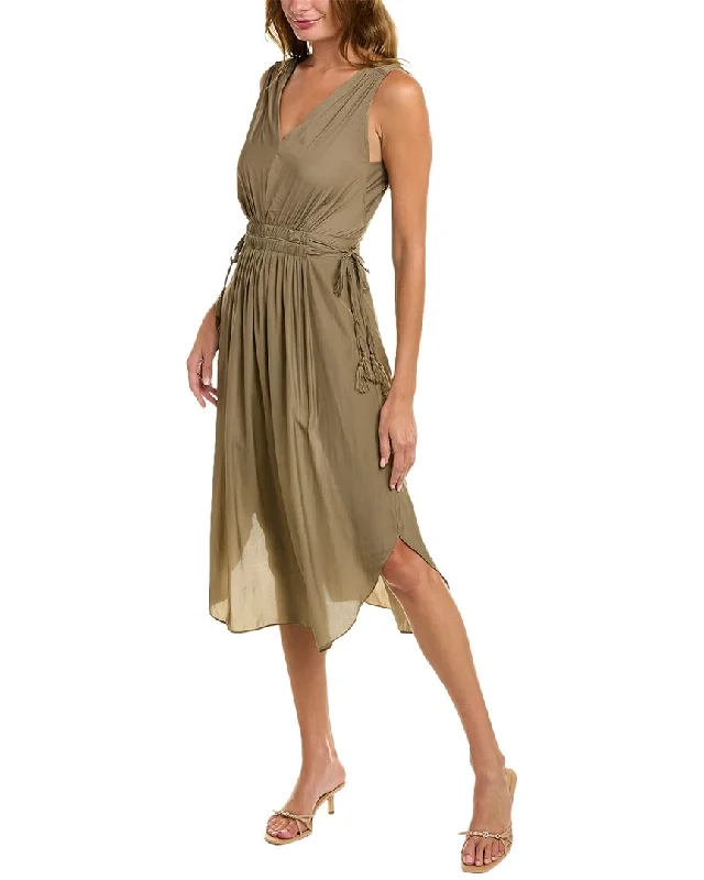 New Discounts Just Dropped!T Tahari Gathered Midi Dress
