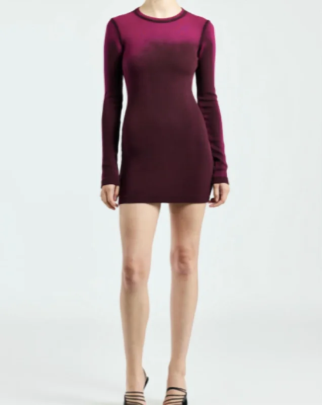 Your Shopping Spree Starts Here!Verona L/s Mini Dress- Magenta Cast