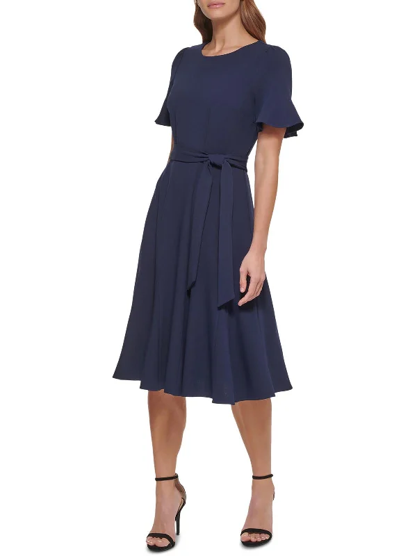 Flash Deals – Act Quickly!Womens Belted Midi Midi Dress