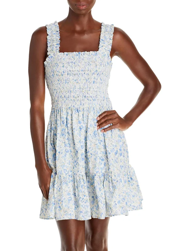 Time to Save Big!Womens Cotton Smocked Mini Dress