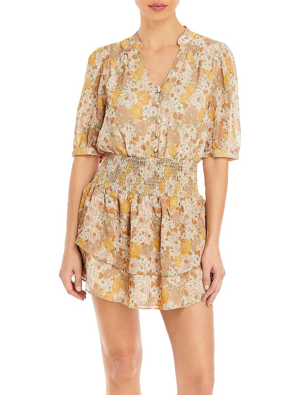 Buy One, Get One Free!Womens Floral Print Short Mini Dress