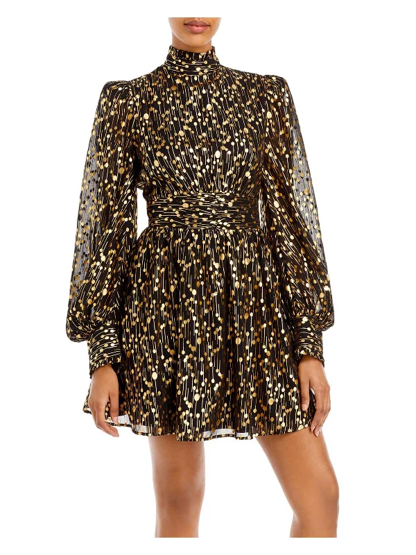 Only a Few Left – Order Now!Womens Metallic Short Mini Dress