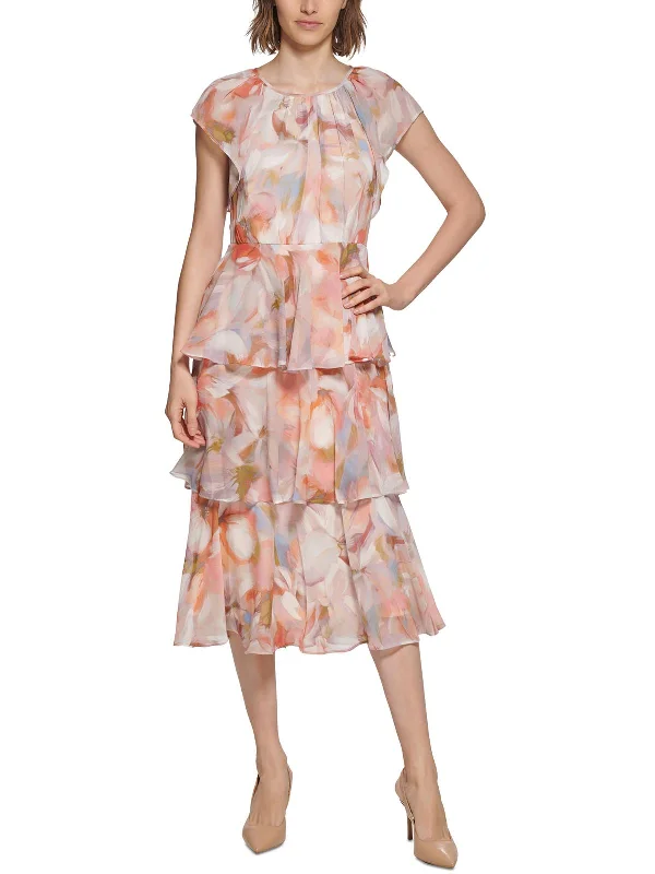 Limited Deals, Unlimited Savings!Womens Printed Tea Midi Dress