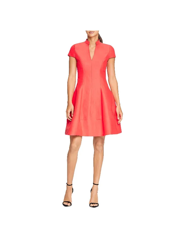 Get Ready to Save!Womens Silk Blend V-Neck Mini Dress
