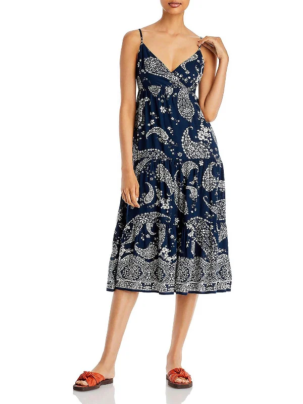 Great Deals, Just for You!Womens Surplice Mid-Calf Midi Dress