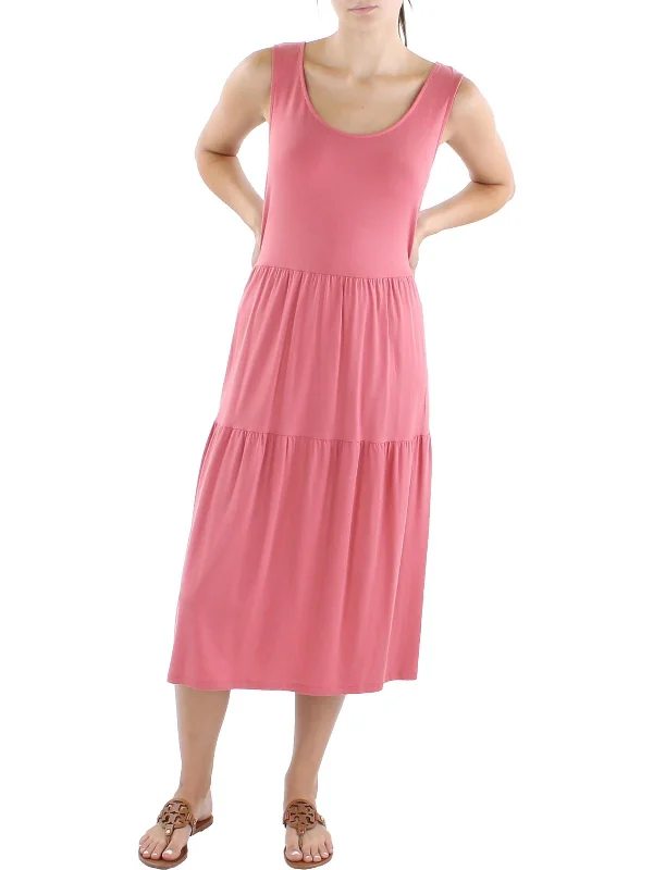 Bigger Savings, Better Shopping!Womens Tencel Mid-Calf Midi Dress
