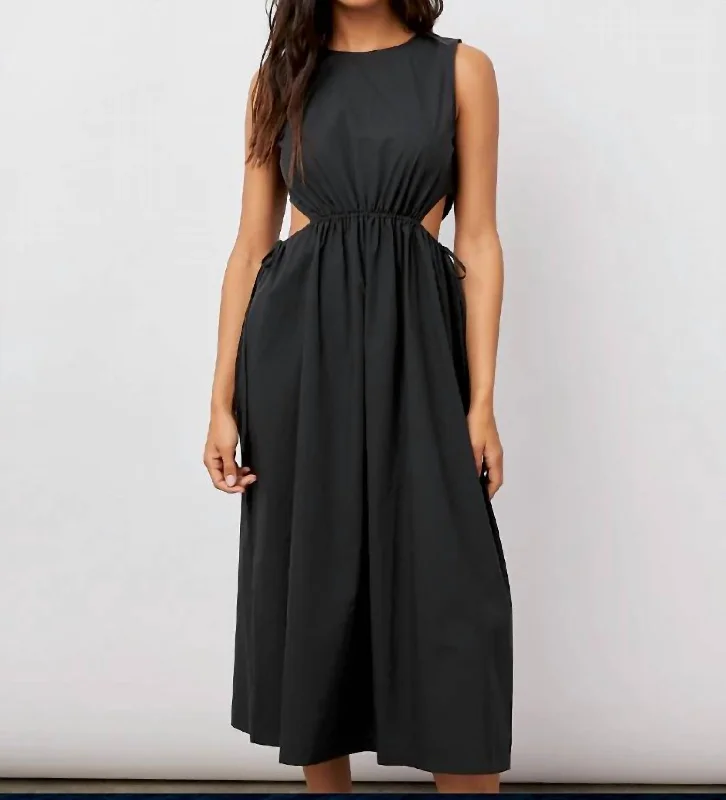 Buy One, Get One Free!Yvette Cutout Poplin Midi Dress In Black