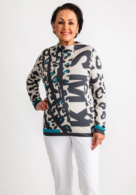 Amazing Prices You Can’t Resist!Barbara Lebek Leopard Print Jumper, Grey