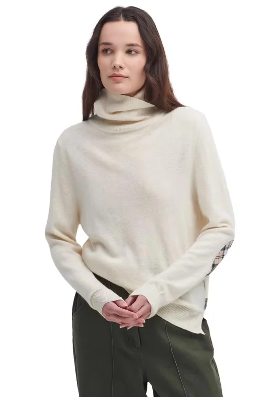 Savings You Can’t Ignore!Barbour Womens Pendle Roll Neck Sweater, Cream