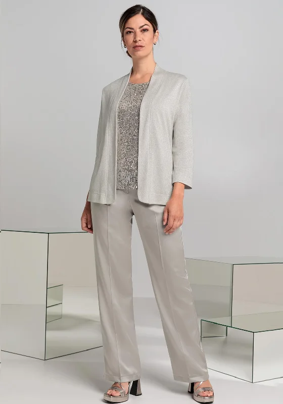 Shop Now and Save!Bianca Shimmer Open Cardigan, Beige