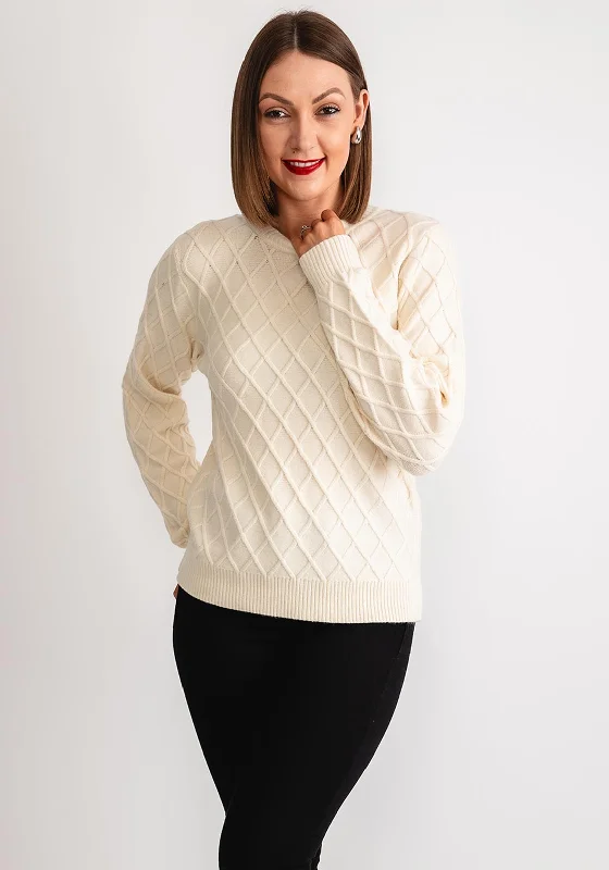 Bigger Savings, Better Shopping!B. Young Manina Diamond Knit Jumper, Cream