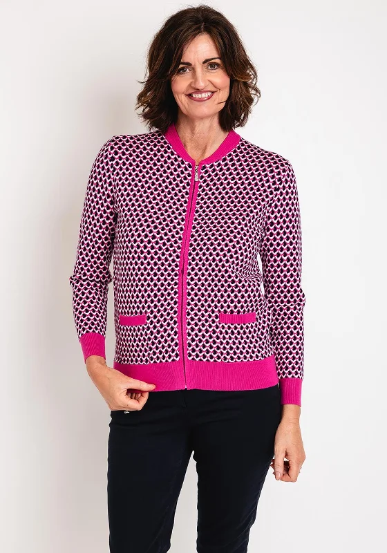 Save More When You Shop More!Castle of Ireland Zip Up Print Cardigan, Antique Rose