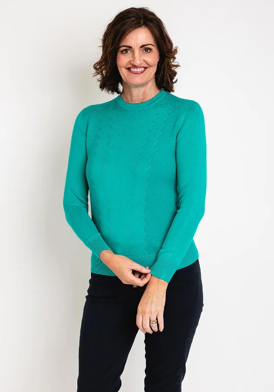 Lowest Prices Guaranteed!Castle of Ireland Rhinestone Ribbed Sweater, Spring Leaf