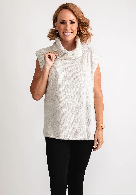 The Best Sale of the Year!Eva Kayan Polo Neck Sweater Vest, Grey