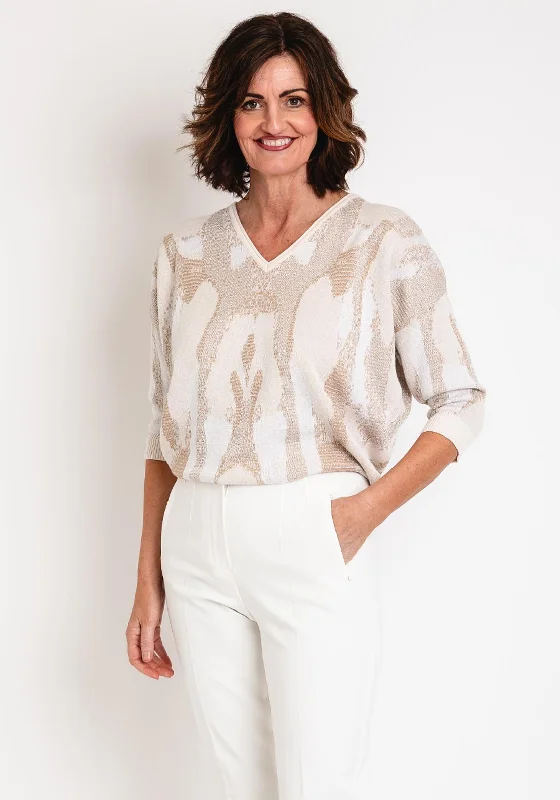 Today Only – Don’t Miss It!Eva Kayan V-Neck Shimmery Sweater, Gold