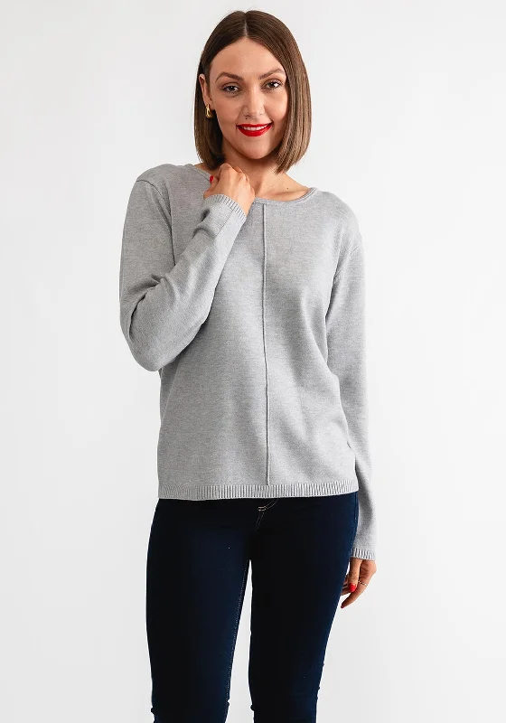 Get the Best for Less!Freequent Clavra Round Neck Knit Jumper, Light Grey