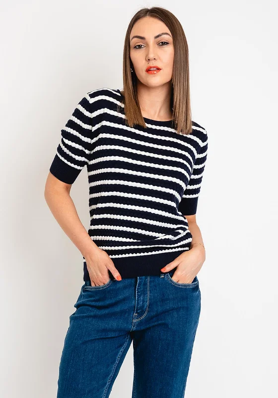 Huge Price Cuts Await!Freequent Dodo Striped Short Sleeve Knit Sweater, Navy