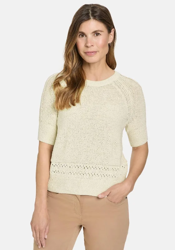 Shop Before It’s Gone!Gerry Weber Knitted Short Sleeve Sweater, Beige