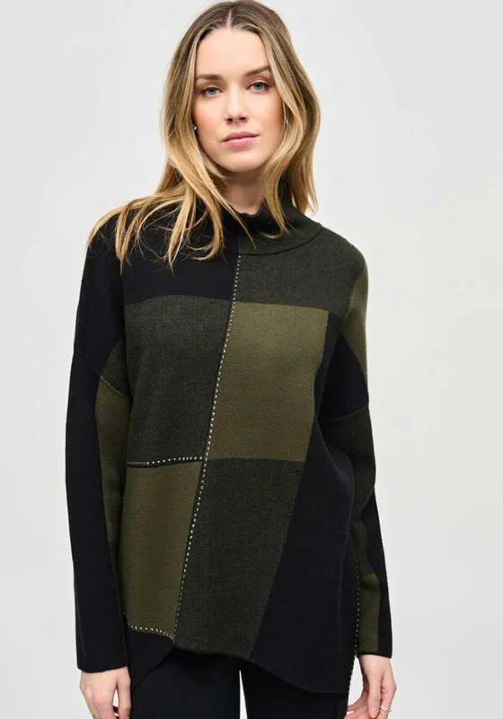 Your Chance to Save is Now!Joseph Ribkoff Colour Block Rhinestone Knit Jumper, Iguana Your Chance to Save is Now!Joseph Ribkoff Colour Block Rhinestone Knit Jumper, Iguana