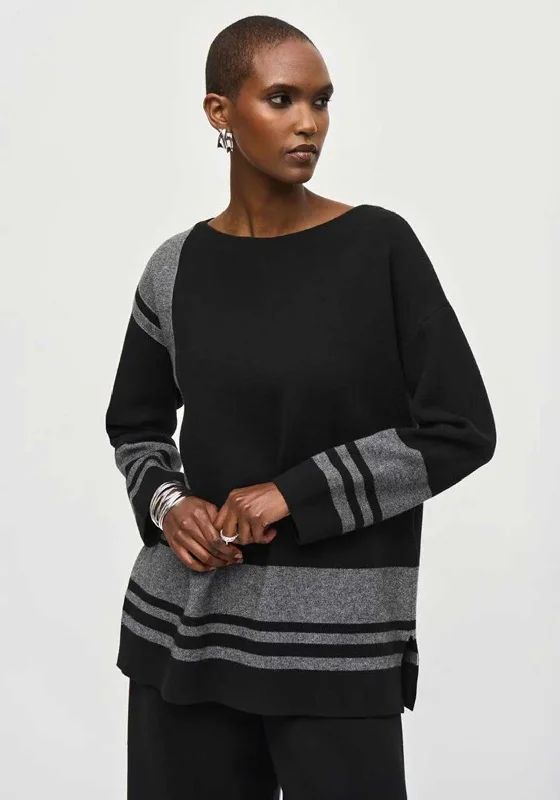 Unlock Huge Savings Now!Joseph Ribkoff Contrast Panel Sweater, Black & Grey
