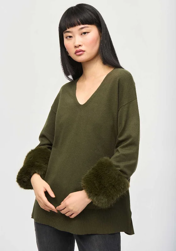 Find Your Perfect Deal Today!Joseph Ribkoff Faux Fur Cuff Sweater, Iguana