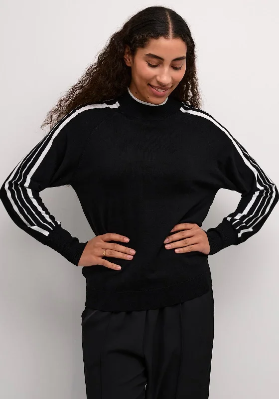 More Discounts, More Joy!Kaffe Contrast Trim Sweater, Black
