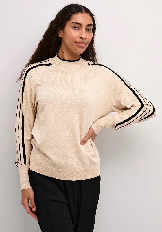 Sale Alert – Get Ready to Shop!Kaffe Contrast Trim Sweater, Beige