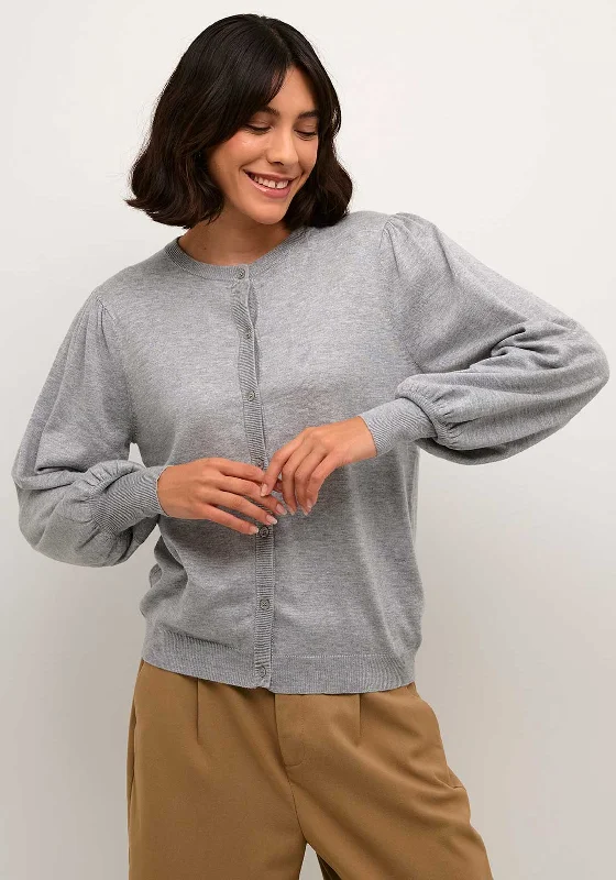 Flash Sale – Act Fast!Kaffe Lizza Balloon Sleeve Cardigan, Light Grey Melange
