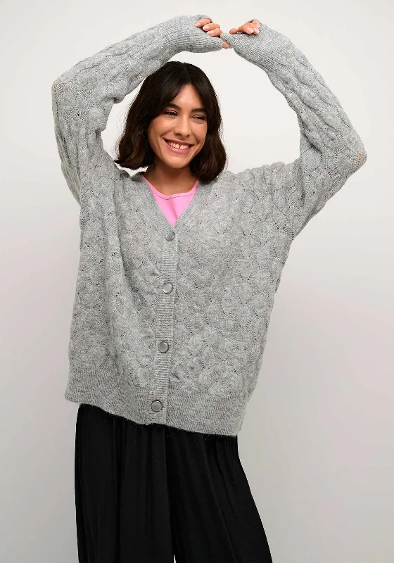Biggest Sale of the Season!Kaffe Malene V Neck Cardigan, Grey Melange