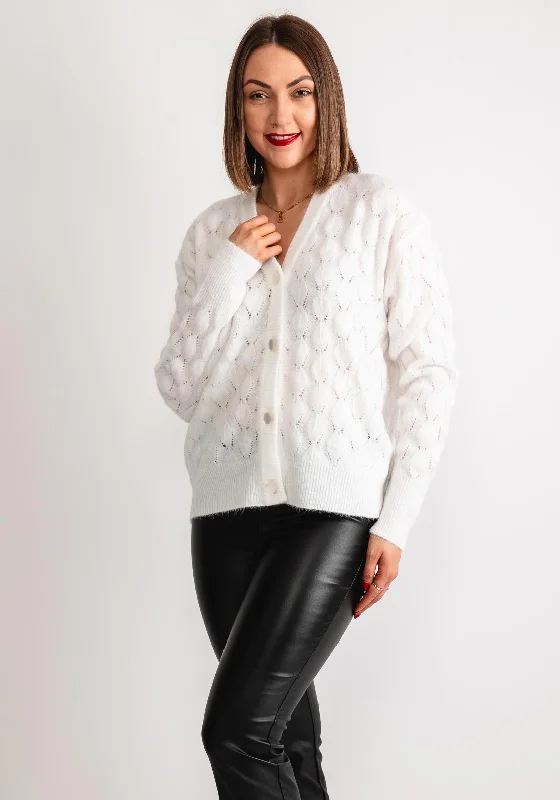 Hurry! While Supplies Last!Kaffe Malene V Neck Cardigan, White Chalk