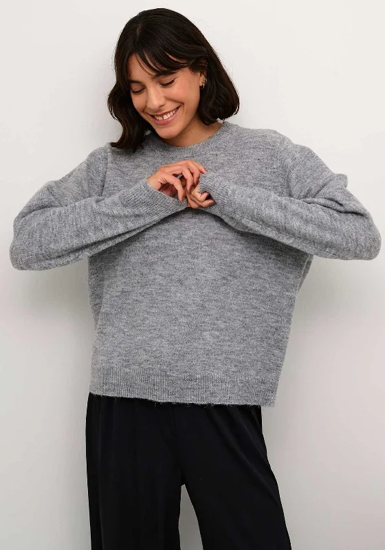 Get More, Spend Less – Shop Now!Kaffe Malene Open Back Knit Jumper, Grey Melange