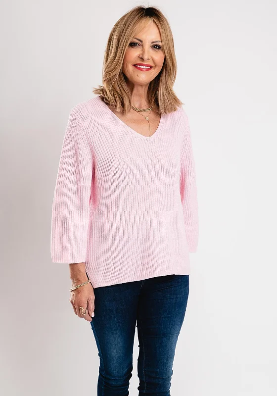 Buy More, Save More!KAFFE Kamerian V-Neck Knit Pullover Jumper, Pink