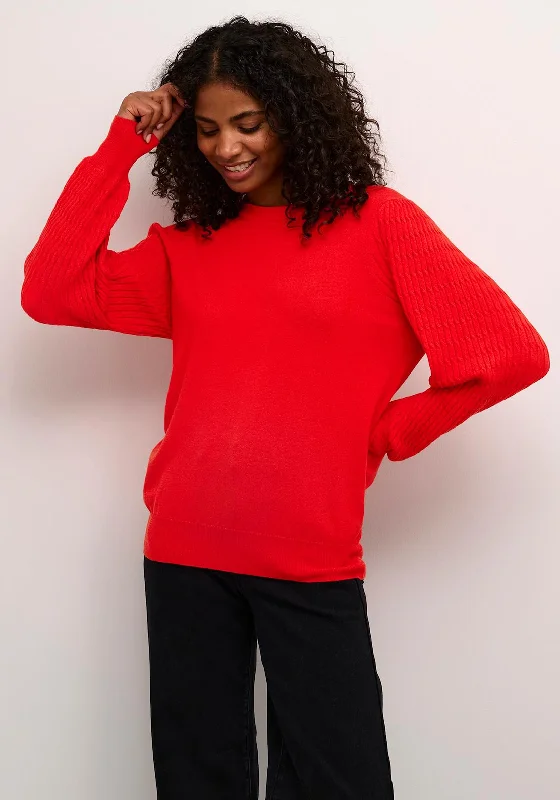 Unlock Huge Savings Now!Kaffe Ribbed Balloon Sleeve Sweater, Red