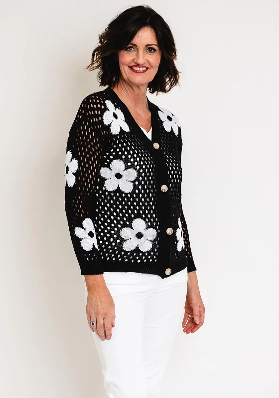 One Click Away from Big Savings!Serafina Collection One Size Daisy Print Cardigan, Black One Click Away from Big Savings!Serafina Collection One Size Daisy Print Cardigan, Black