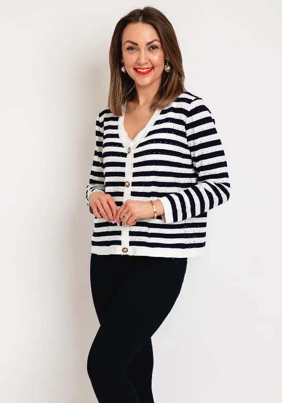 Flash Sale – Act Fast!Serafina Collection One Size Gold Button Striped Cardigan, Navy Flash Sale – Act Fast!Serafina Collection One Size Gold Button Striped Cardigan, Navy