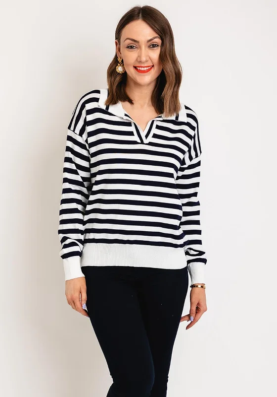 Seasonal Sale – Shop Now!Serafina Collection One Size Striped Sweater, Navy