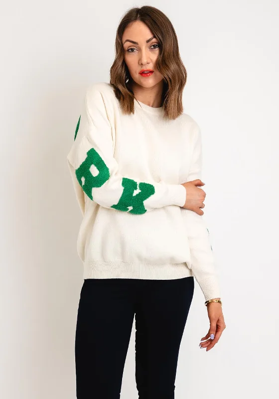 Buy More, Pay Less!Serafina Collection One Size New York Graphic Sweater, Ecru