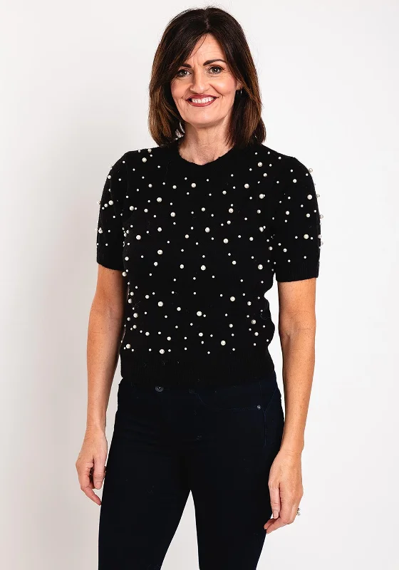 Every Deal is a Steal!Serafina Collection One Size Pearl Sweater, Black