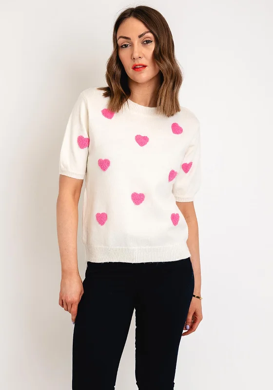 Save Money, Shop Happy!Serafina Collection One Size Heart Applique Knit Sweater, Cream Save Money, Shop Happy!Serafina Collection One Size Heart Applique Knit Sweater, Cream
