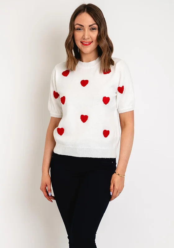 Don’t Wait – Deals Won’t Last!Serafina Collection One Size Heart Applique Knit Sweater, White Don’t Wait – Deals Won’t Last!Serafina Collection One Size Heart Applique Knit Sweater, White
